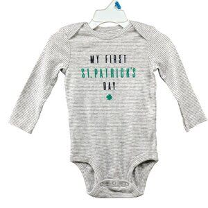 NWT Carter's Baby 12M My First St. Patrick's‎ Day Bodysuit Long Sleeve T-Shirt